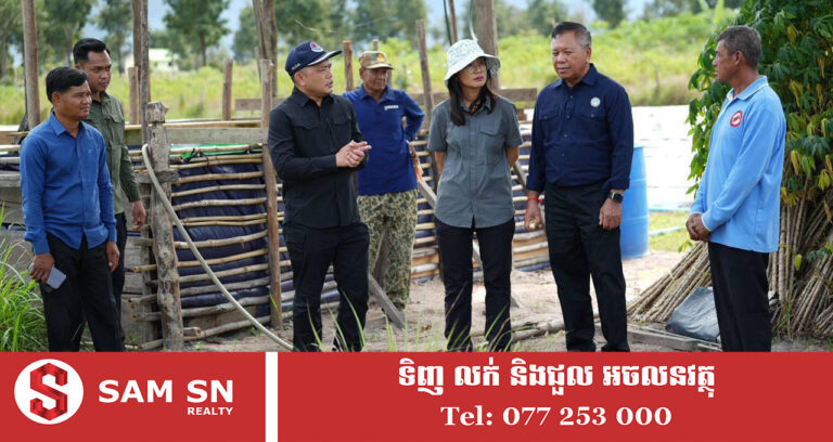 អ្នកឧកញ៉ា ម៉ម វណ្ណឌី ចុះពិនិត្យទីតាំងដីត្រៀមរៀបចំកសិដ្ឋានចិញ្ចឹមជ្រូកកណ្ដុរ ជូនអតីតយុទ្ធជន និងនិវត្តជនជាង ១០០គ្រួសារ