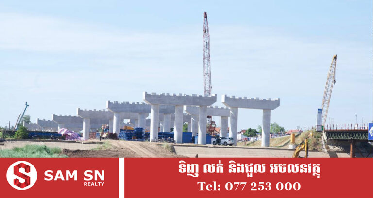 គម្រោងសាងសង់ស្ពានឆ្លងកាត់ទន្លេមេគង្គ (ដីឥដ្ឋ-ថ្មគរ) សម្រេចបានជិត ៤០% ហើយ