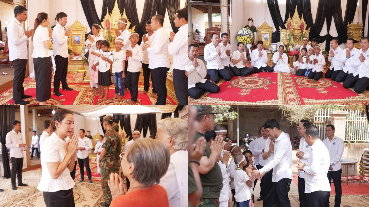 ឧកញ៉ា ឡេង និមល និងលោកជំទាវឧកញ៉ាបណ្ឌិត ឡេង បញ្ចពណ៌ តំណាងអ្នកឧកញ៉ា ឡេង ណាវ៉ាត្រា ប្រធានសហព័ន្ធយុវជនបូជាការពារយុត្តិធម៌ ចូលរួមគោរពវិញ្ញាណក្ខន្ធយុទ្ធជនពលី អនុសេនីយ៍ឯក អ៊ុន វណ្ណា ក្នុងសមរភូមិមុខនៃជម្លោះព្រំដែនកម្ពុជា-ថៃ